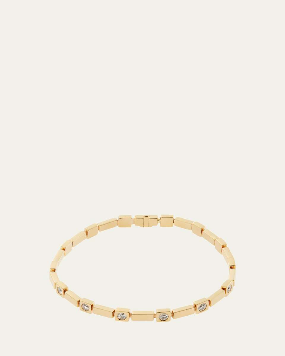 18K Yellow Gold Stepping Tiles Bracelet with Diamonds
